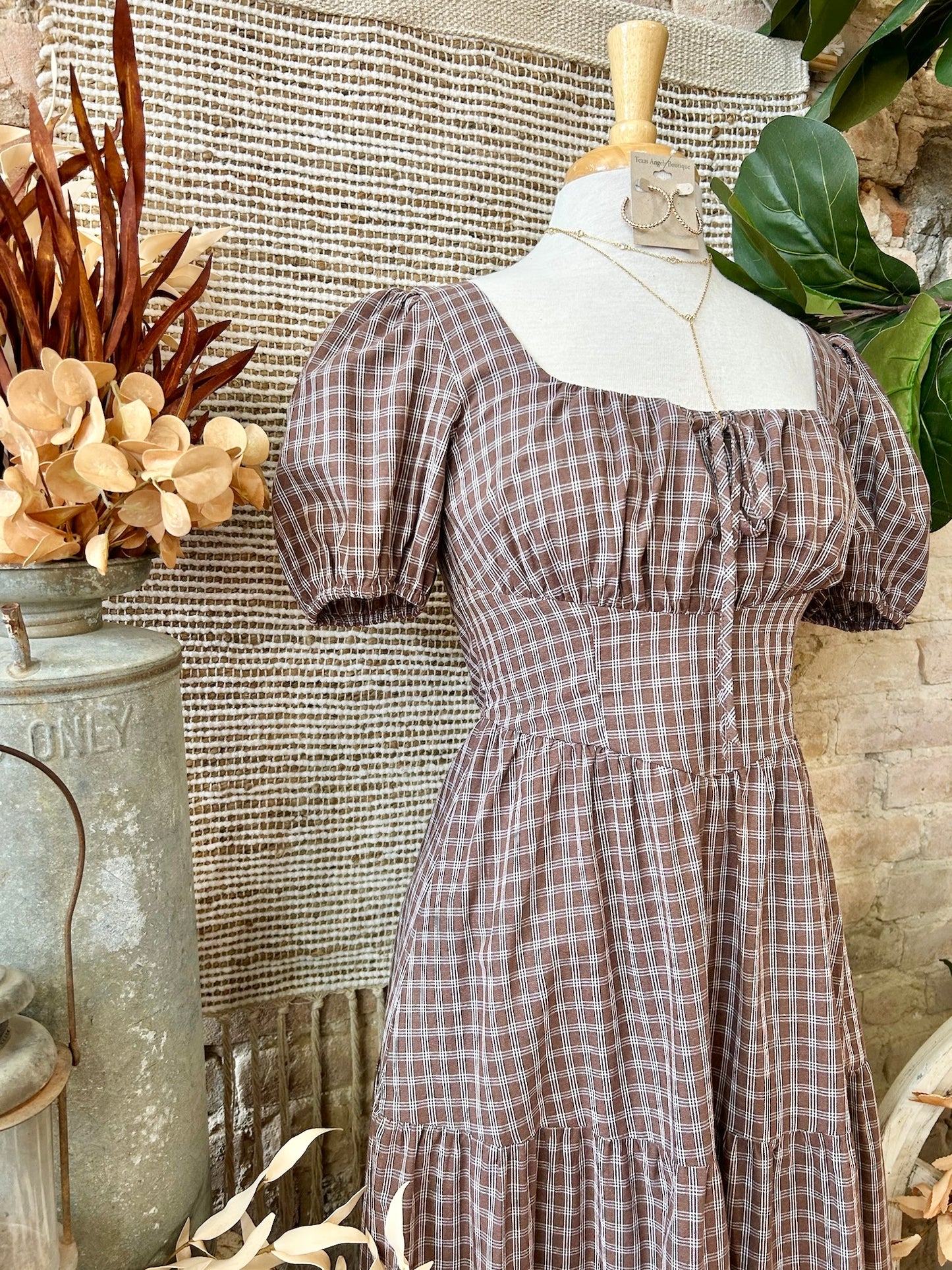 Corn Maze Brown Mid Maxi Dress
