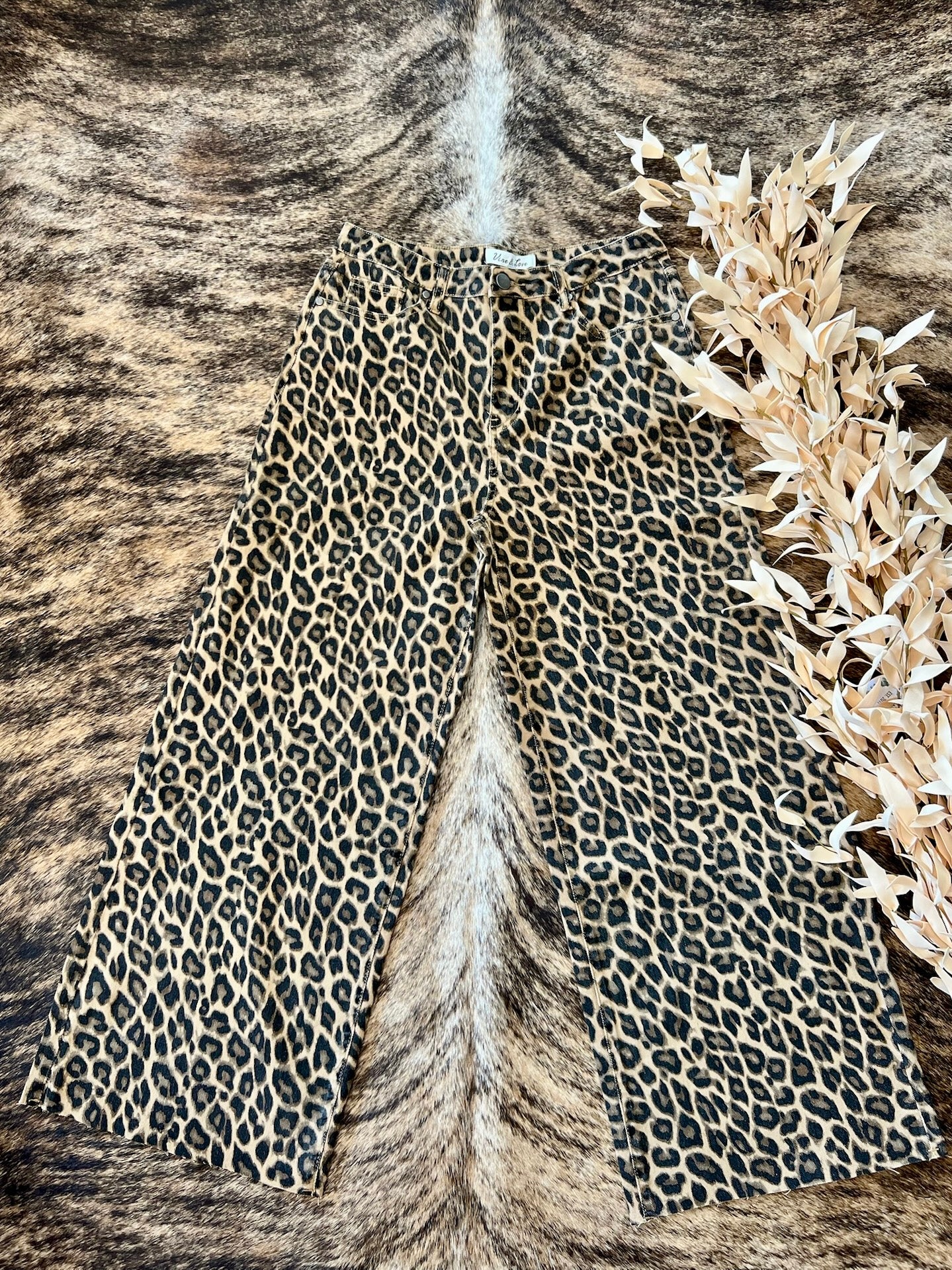 Leopard Print Wide Leg Pants