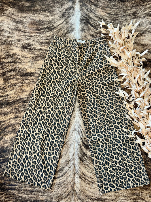 Leopard Print Wide Leg Pants