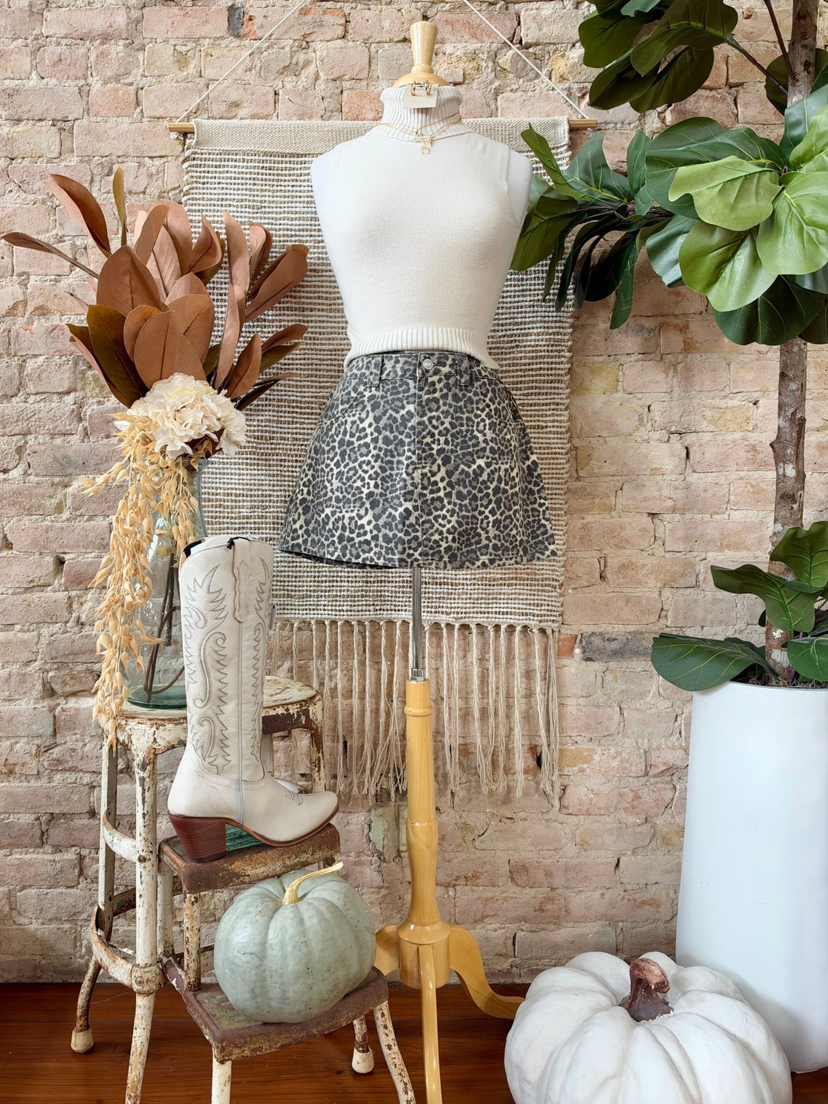Enjoy Each Season Leopard Print Skirt