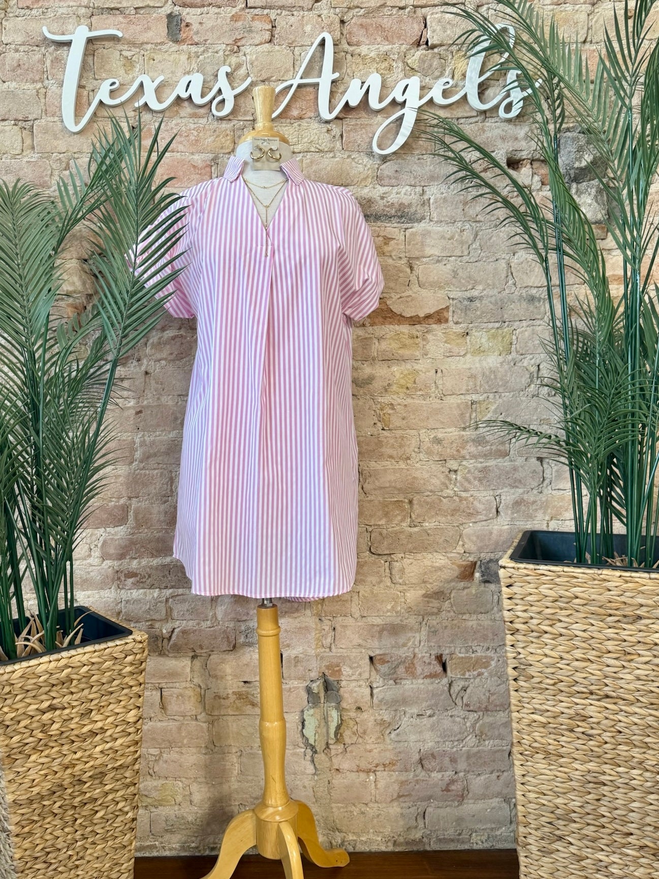 Sweetheart Pink Striped Dress