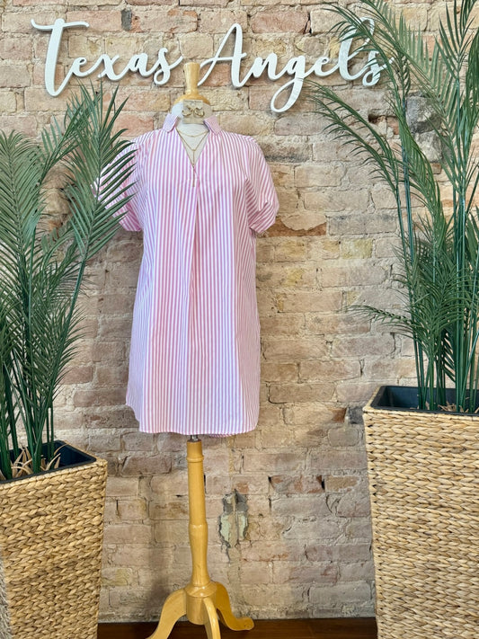 Sweetheart Pink Striped Dress