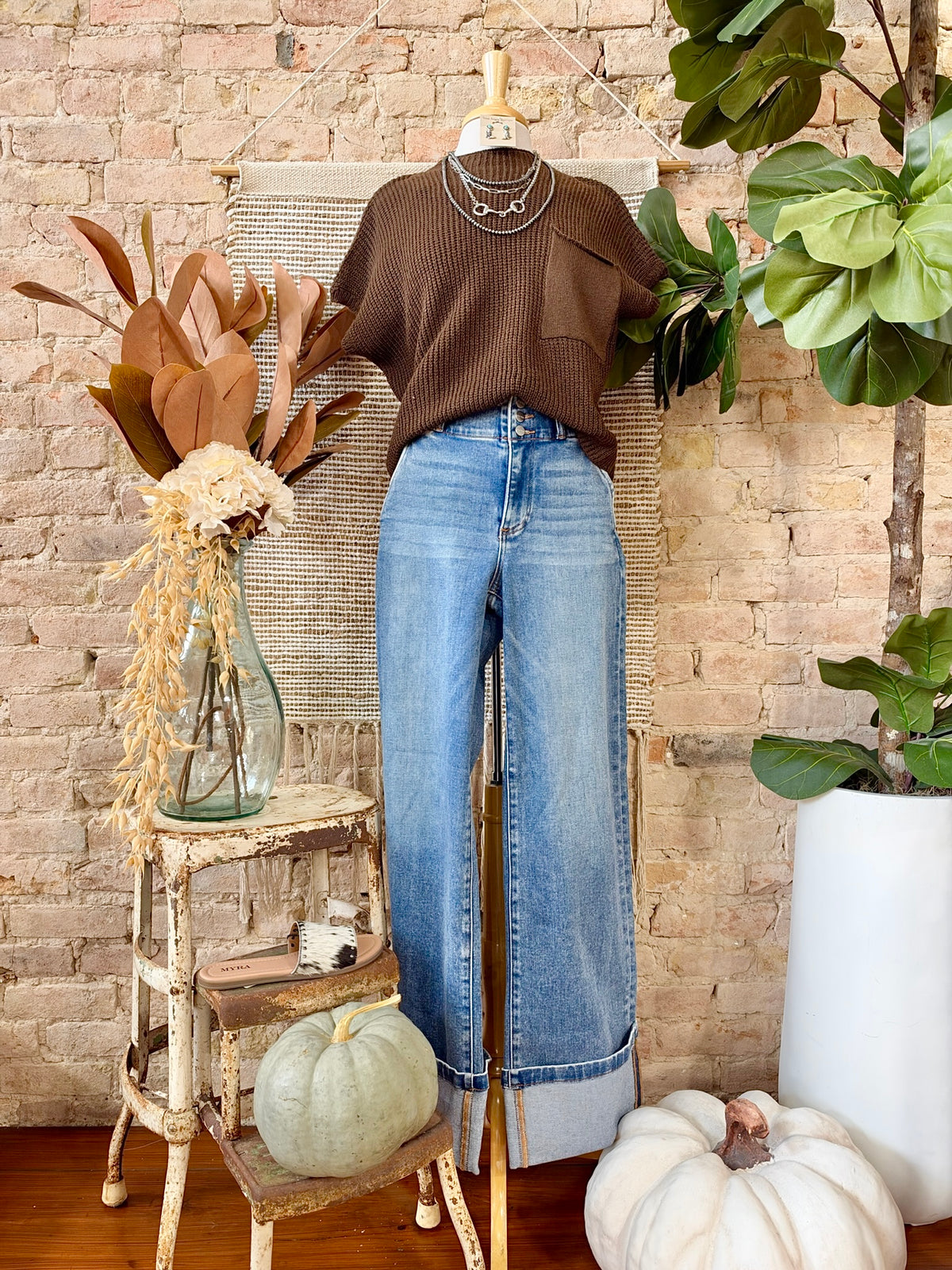 There’s Always Tomorrow Brown Knit Top