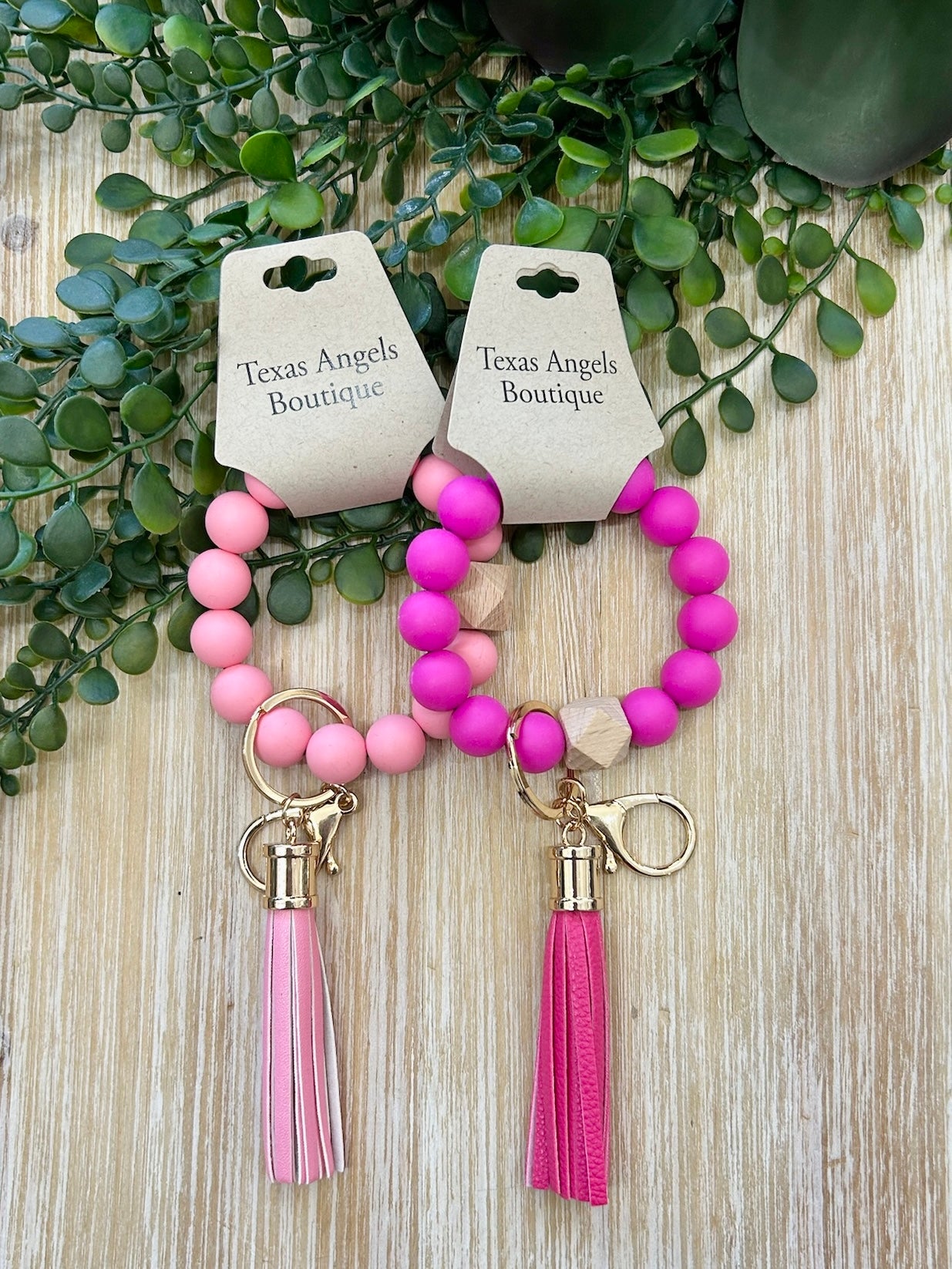 Beaded Silicone Tassel Keychain