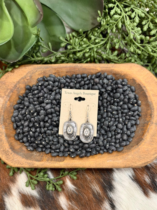 Silver Cowboy Hat Earrings