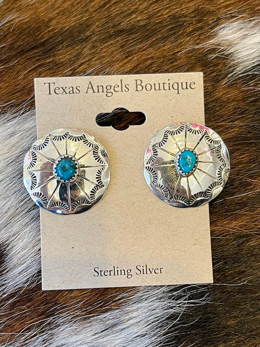 Sterling Silver Concho Studs
