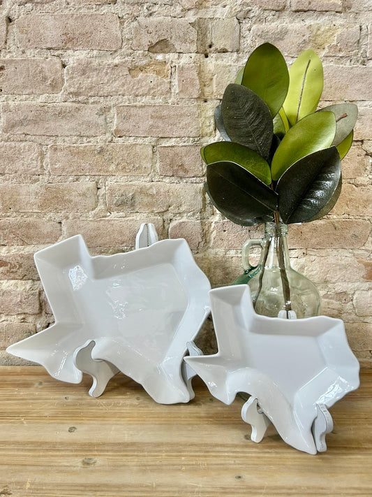 Medium White Texas Shaped Platter