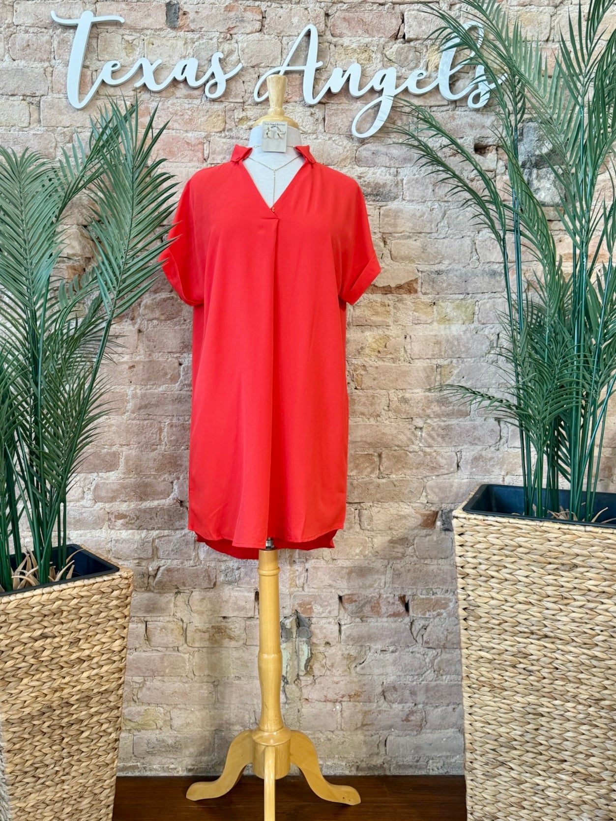Daydreaming Orange V-Neck Dress
