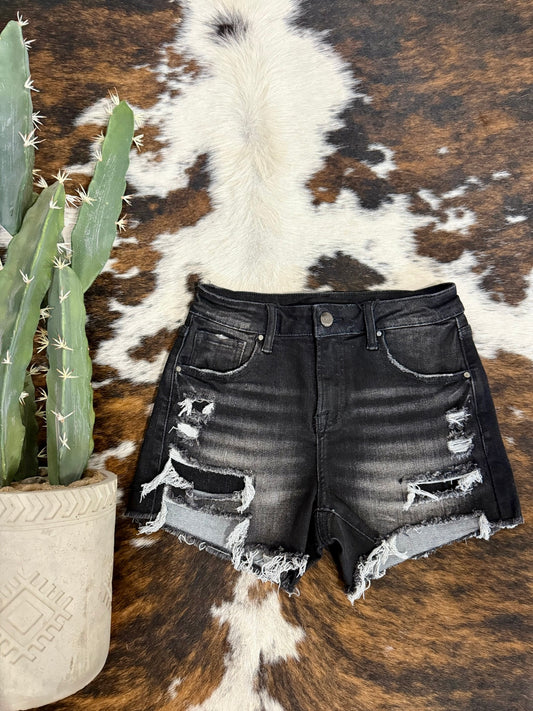 It's Been Awhile Black Risen Shorts