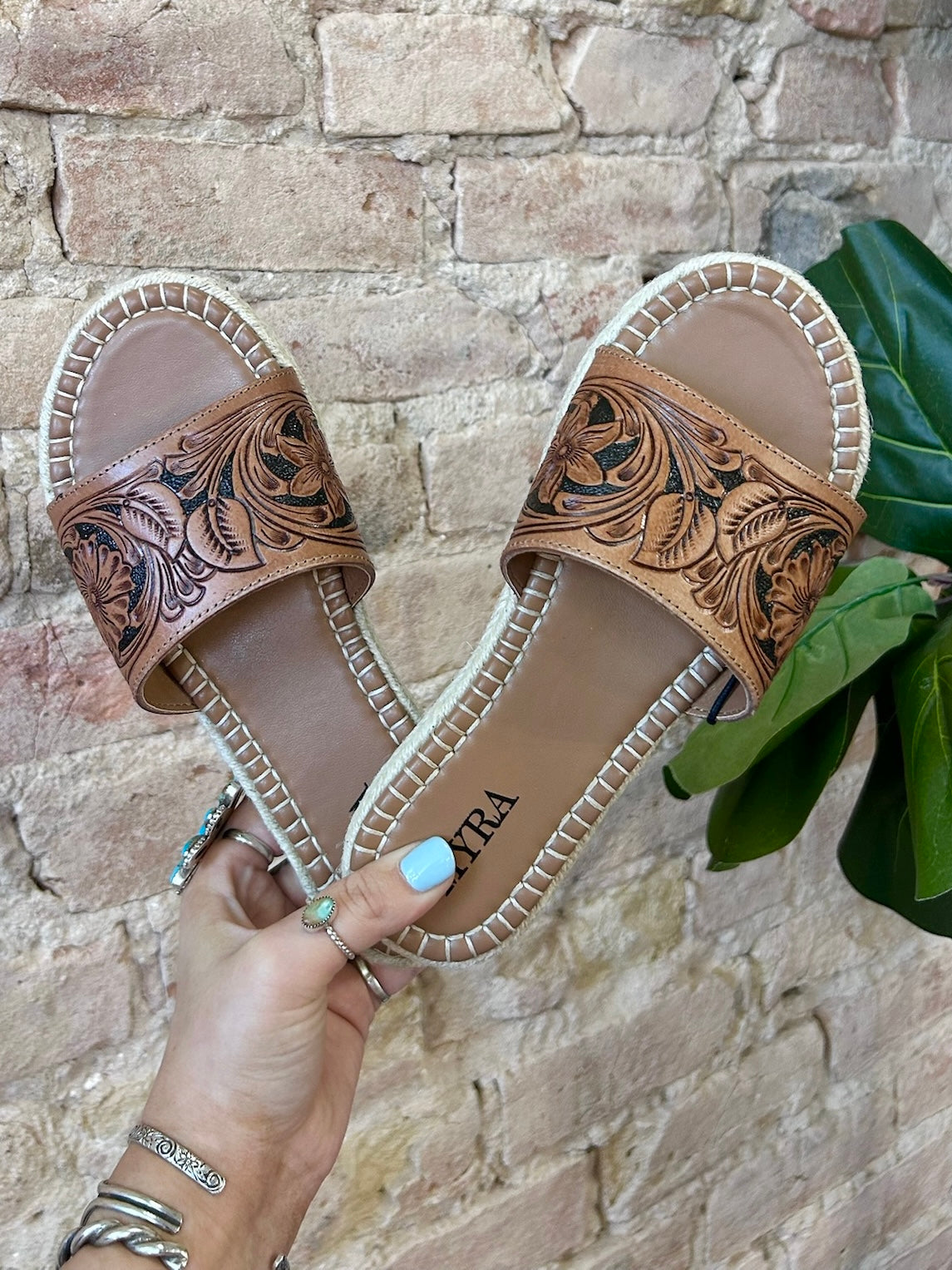 MYRA Tooled Leather Sandals