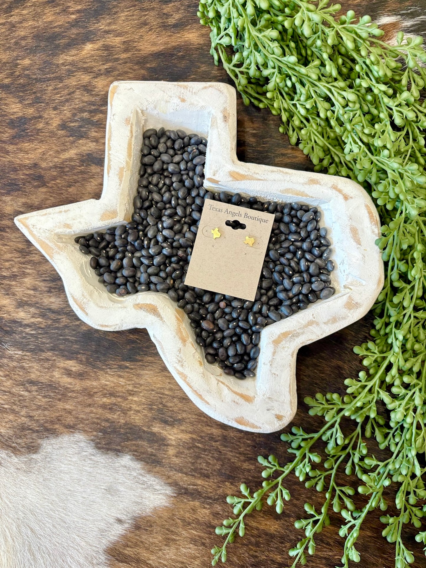 Gold Dipped Texas State Earrings