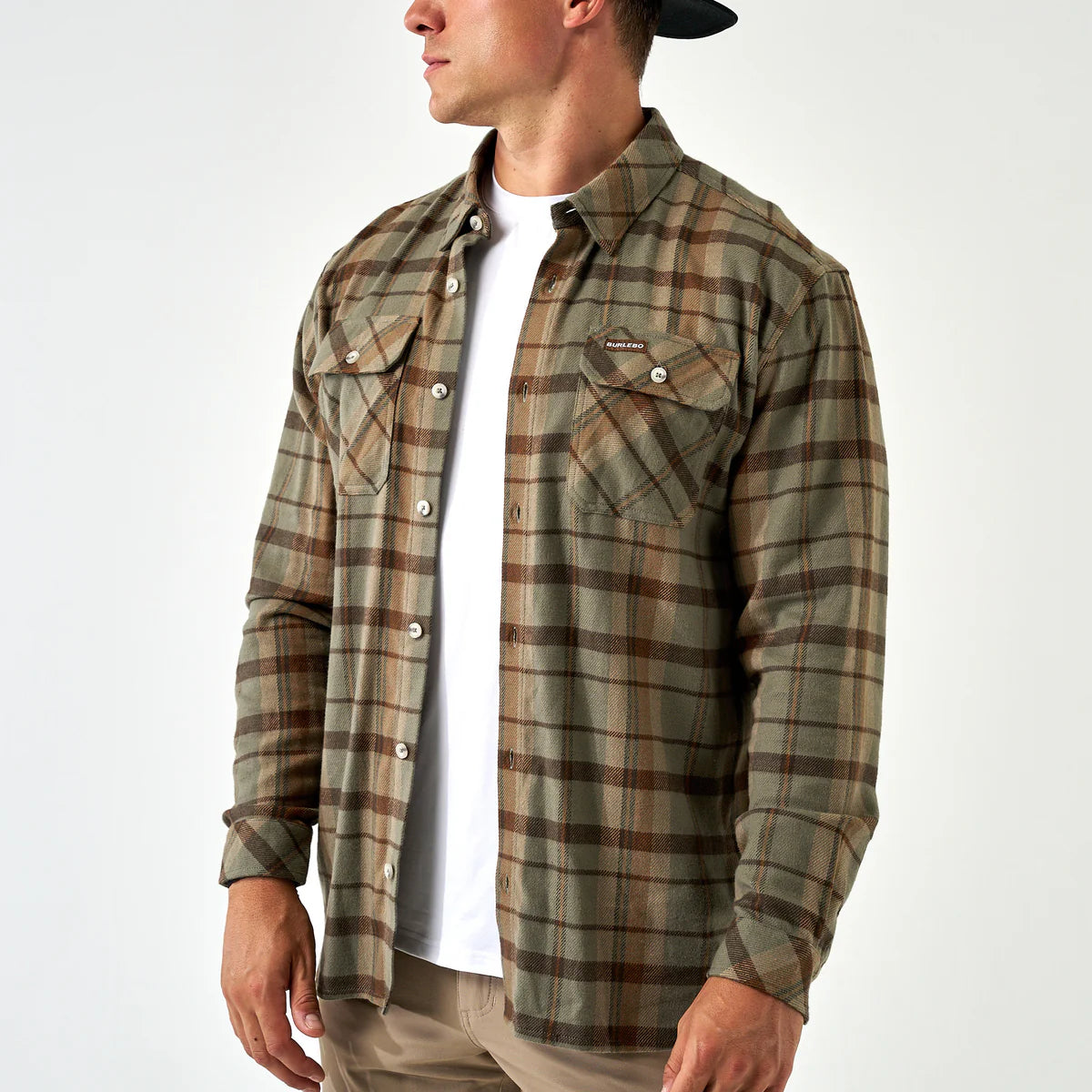 Burlebo Olive Flannel Shirt