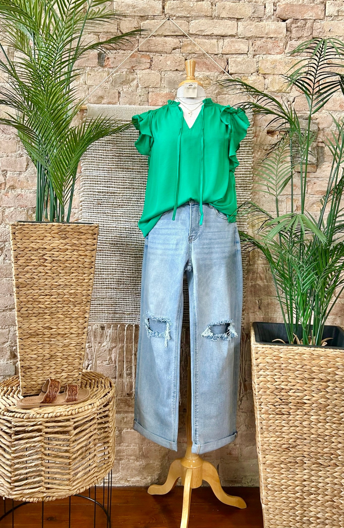 40% Off - The Best Is Yet To Come Green Satin Blouse
