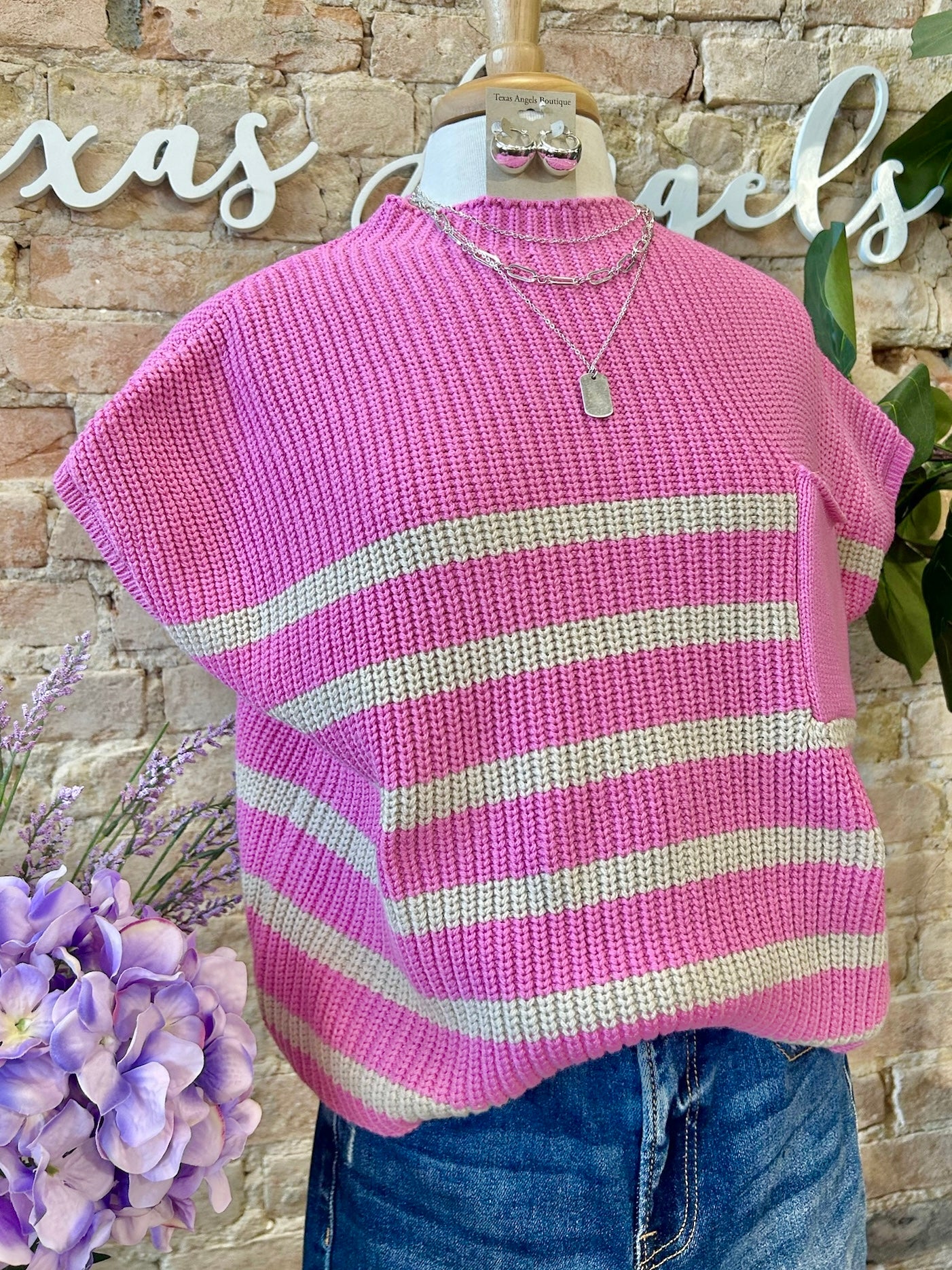 Promises Worth Keeping Pink Striped Knit Top