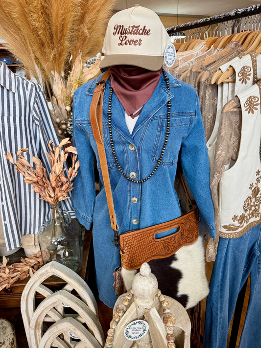 Dolly With A Touch Of Denim Dress