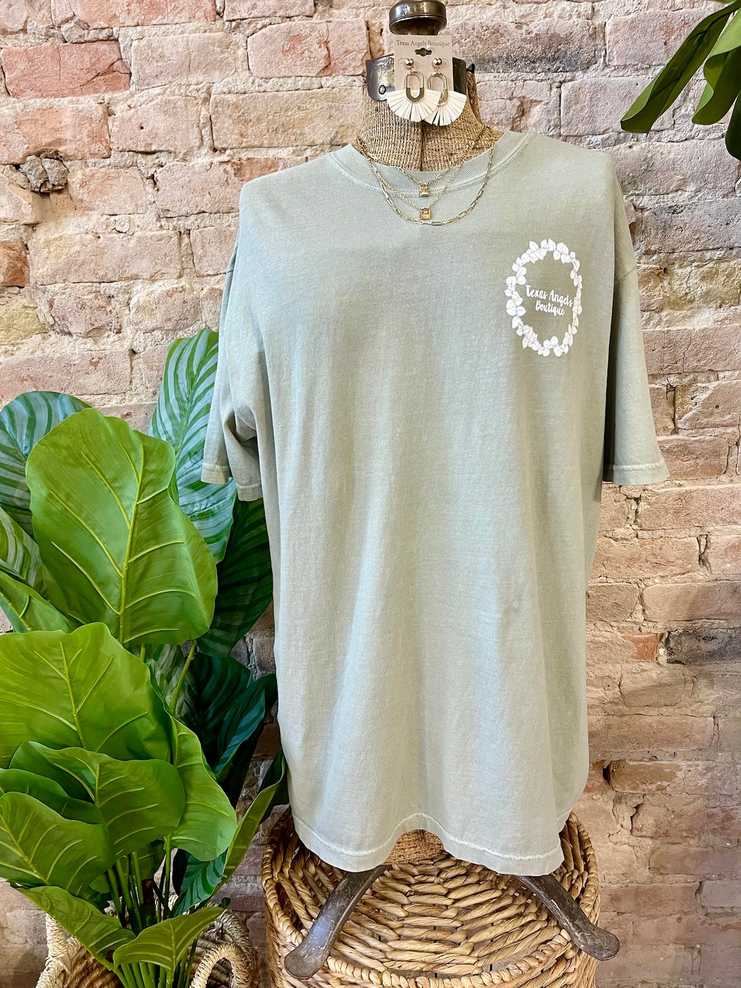 Texas Angels Boutique Graphic Tee - Beige