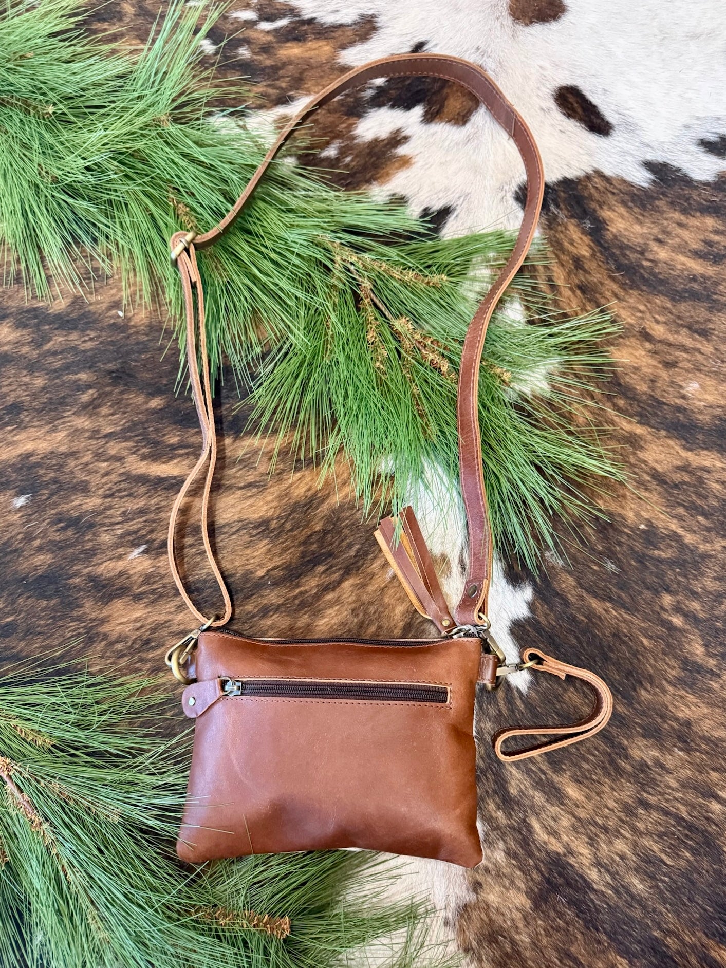 The Aubrey Upcycled LV Tooled Leather Crossbody