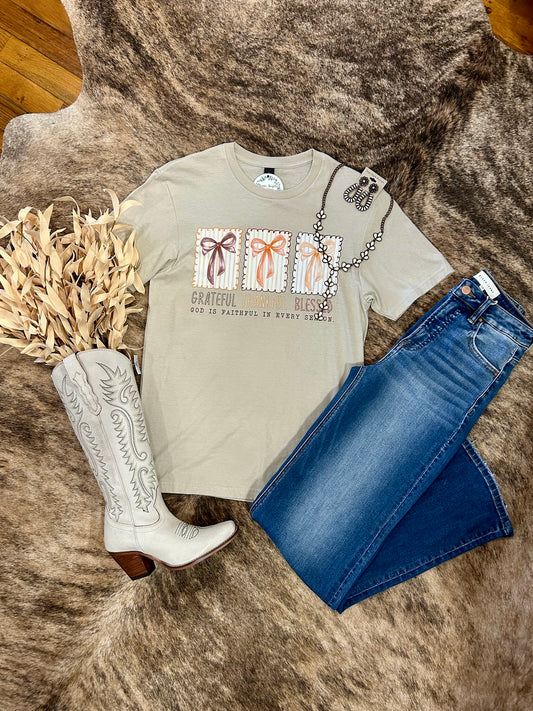 Grateful Thankful Blessed Graphic Tee