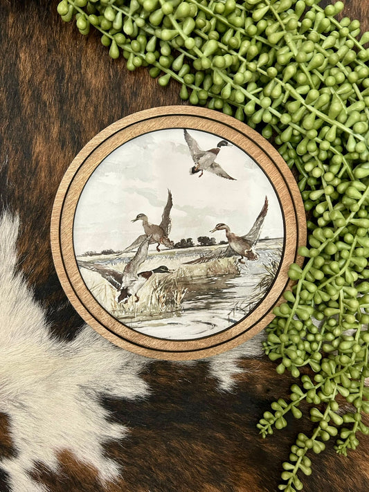 Round Mallard Duck Canvas Decor