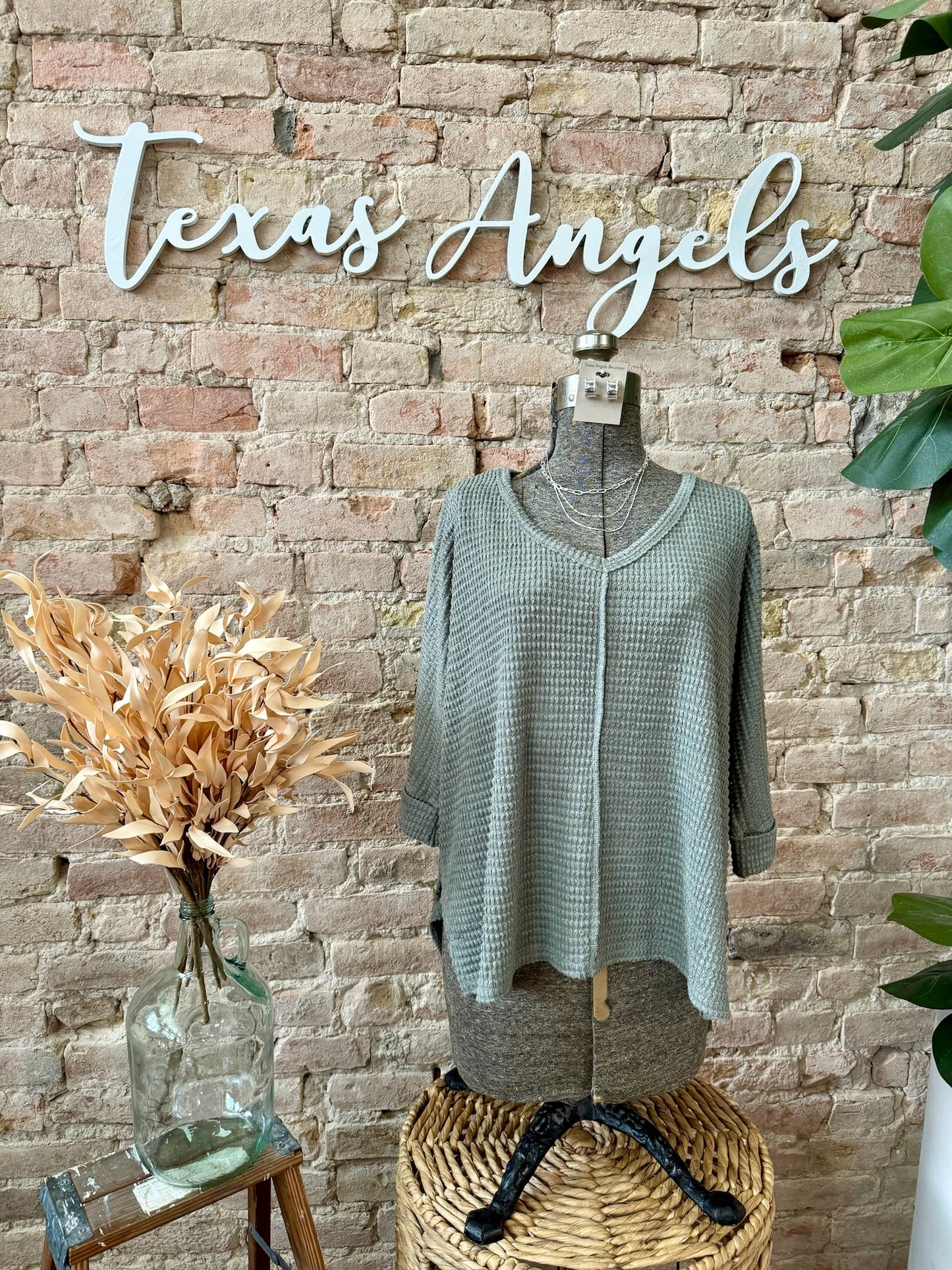 Treat Her Right Olive Knit Top