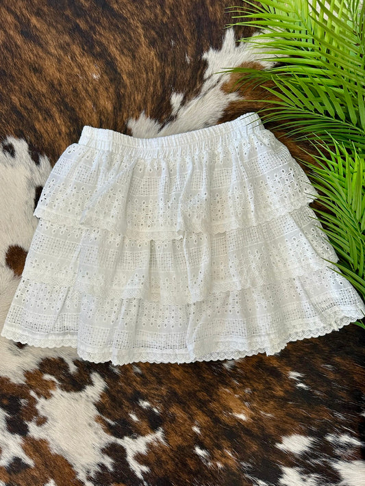 Wakeboard Club White Ruffle Skirt