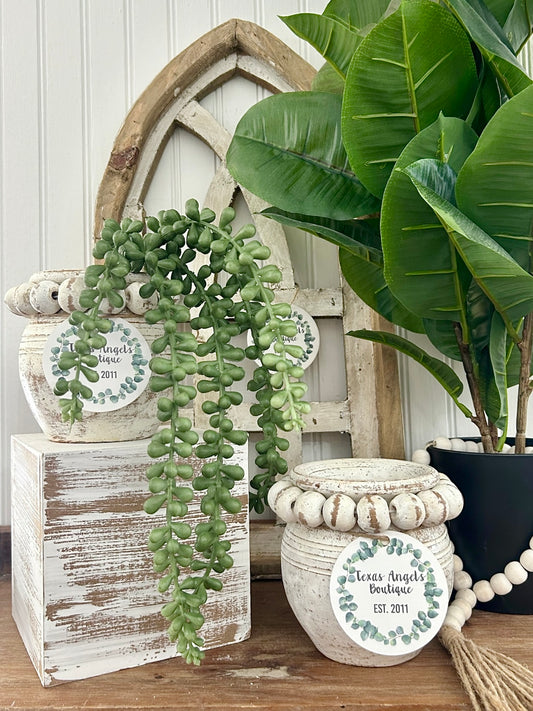 Clay Beaded Vase