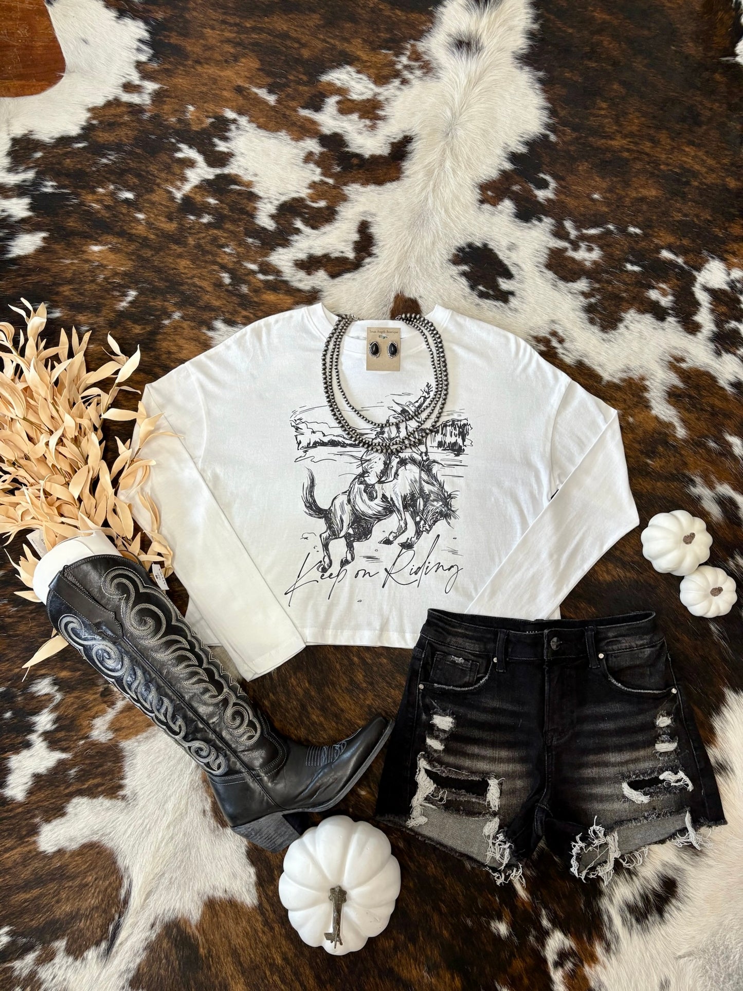 Keep On Riding White Graphic Tee