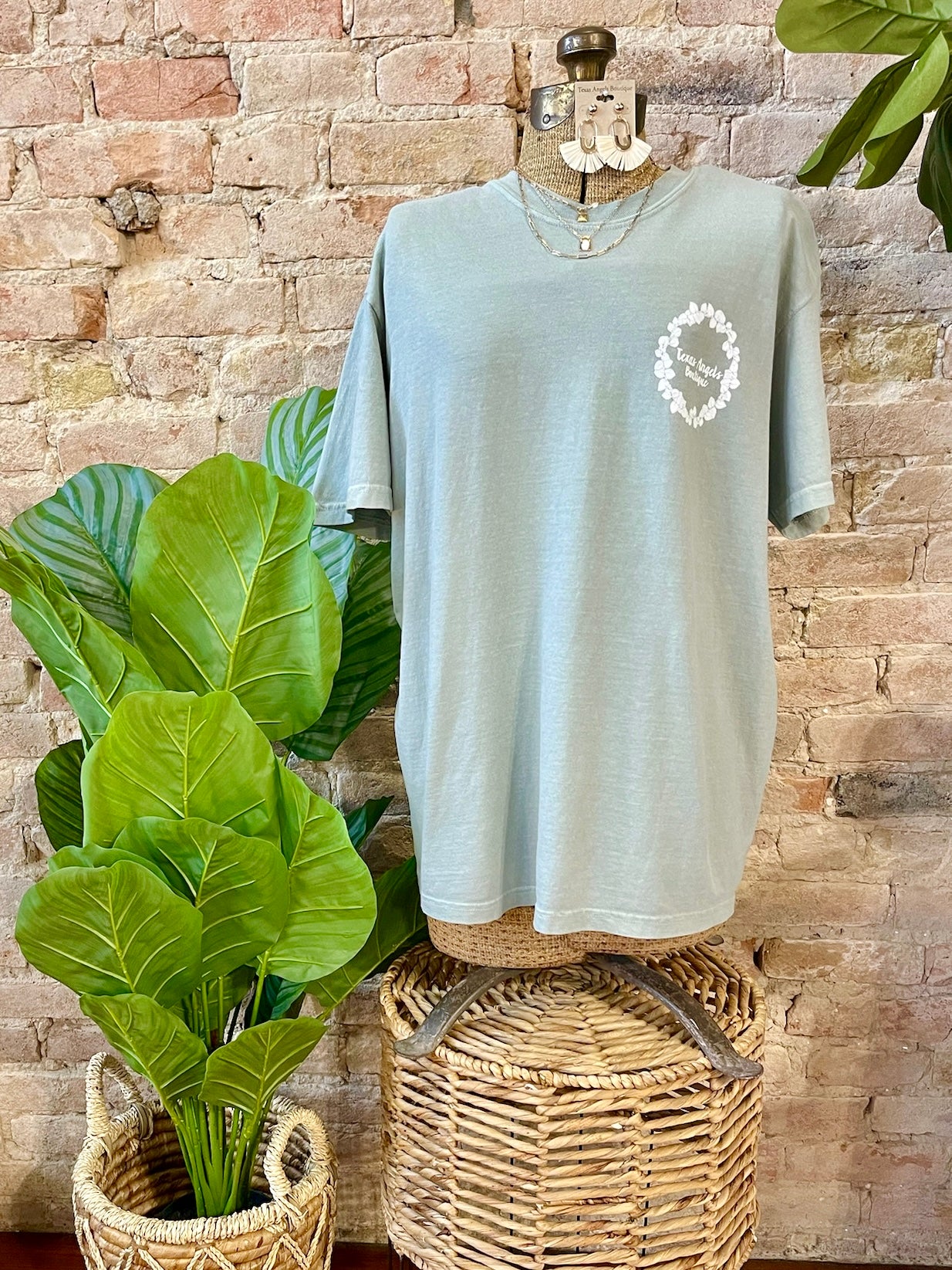 Texas Angels Boutique Graphic Tee - Sage