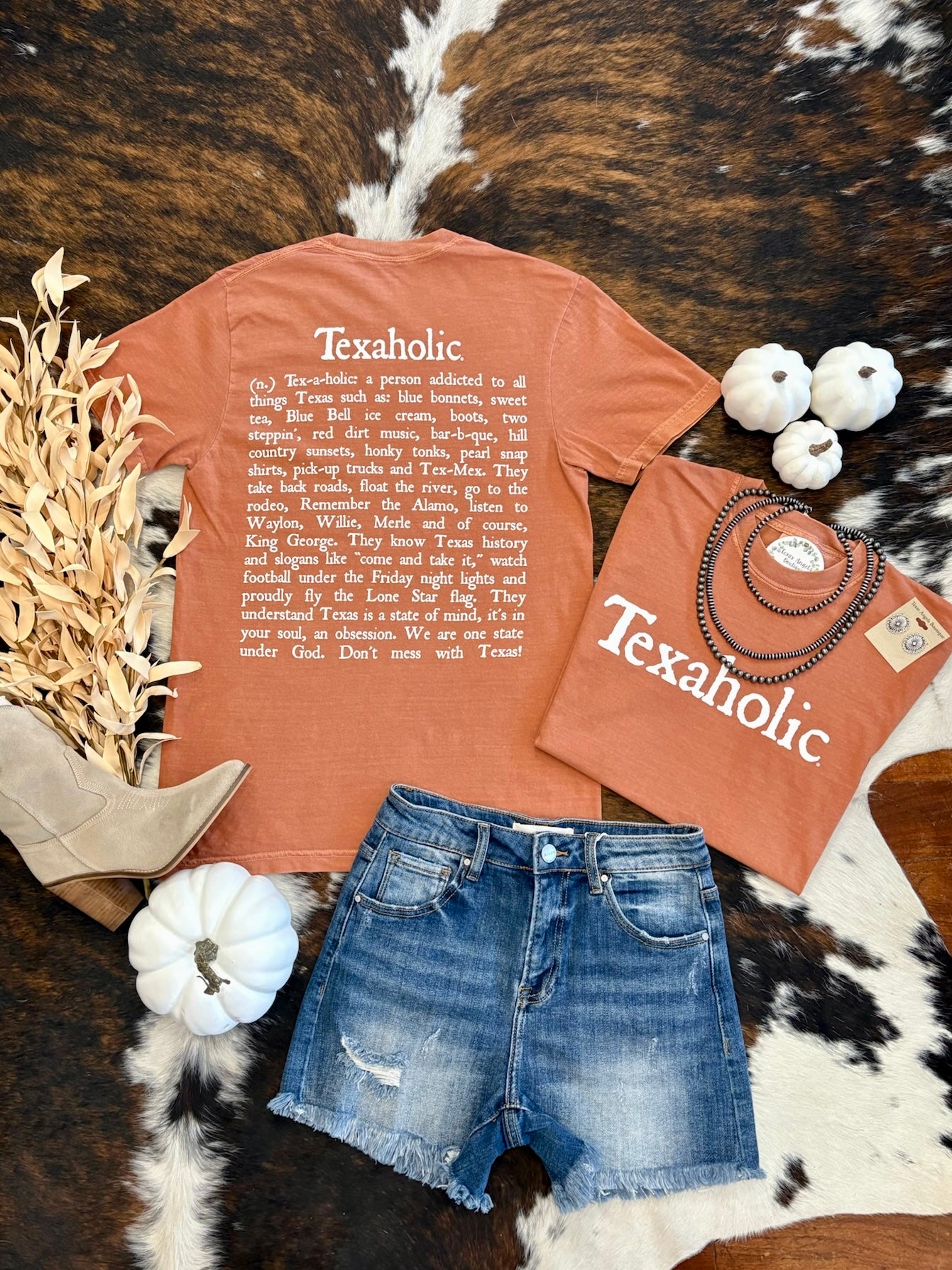 Burnt Orange Texaholic Graphic Tee