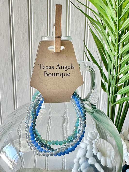 Blue Stretchable Bracelet Stack