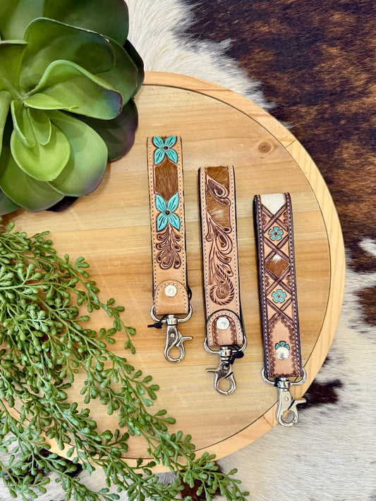 MYRA Tooled Leather Key Rings