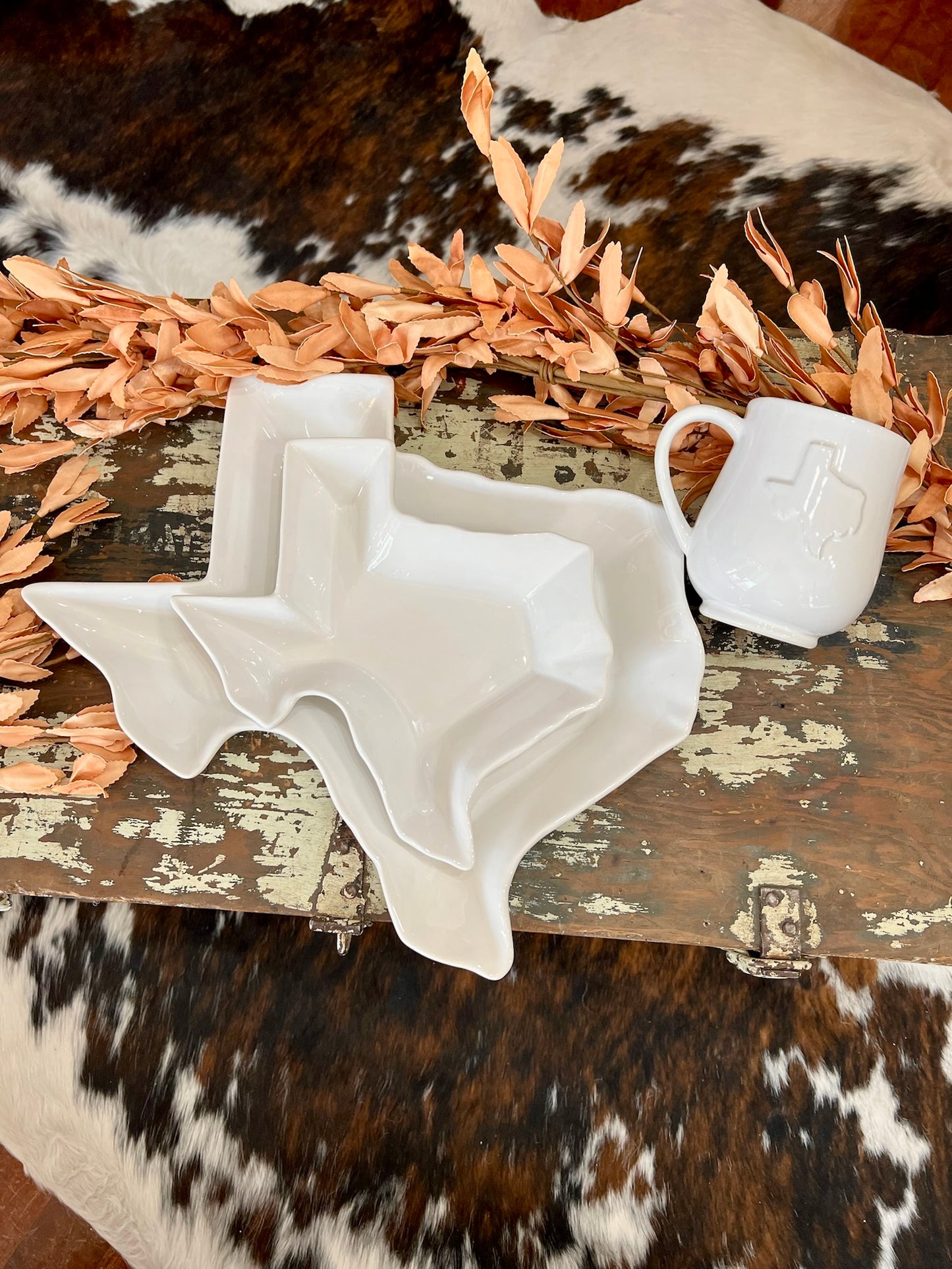 Medium White Texas Shaped Platter