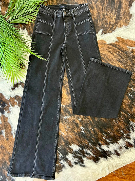 BRB Black Wide Leg Risen Jeans