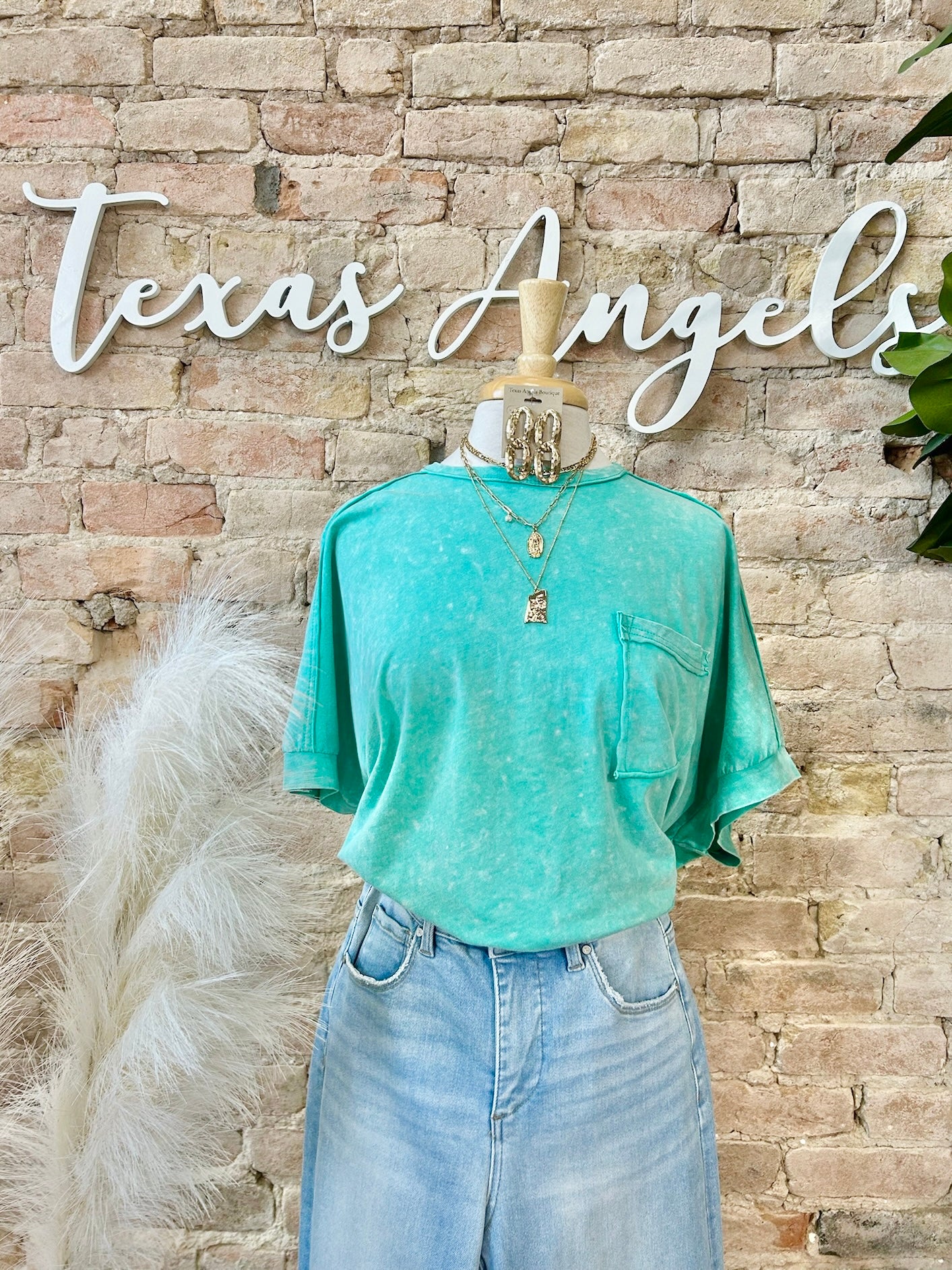 Comfy & Cute Oversized Aqua Top
