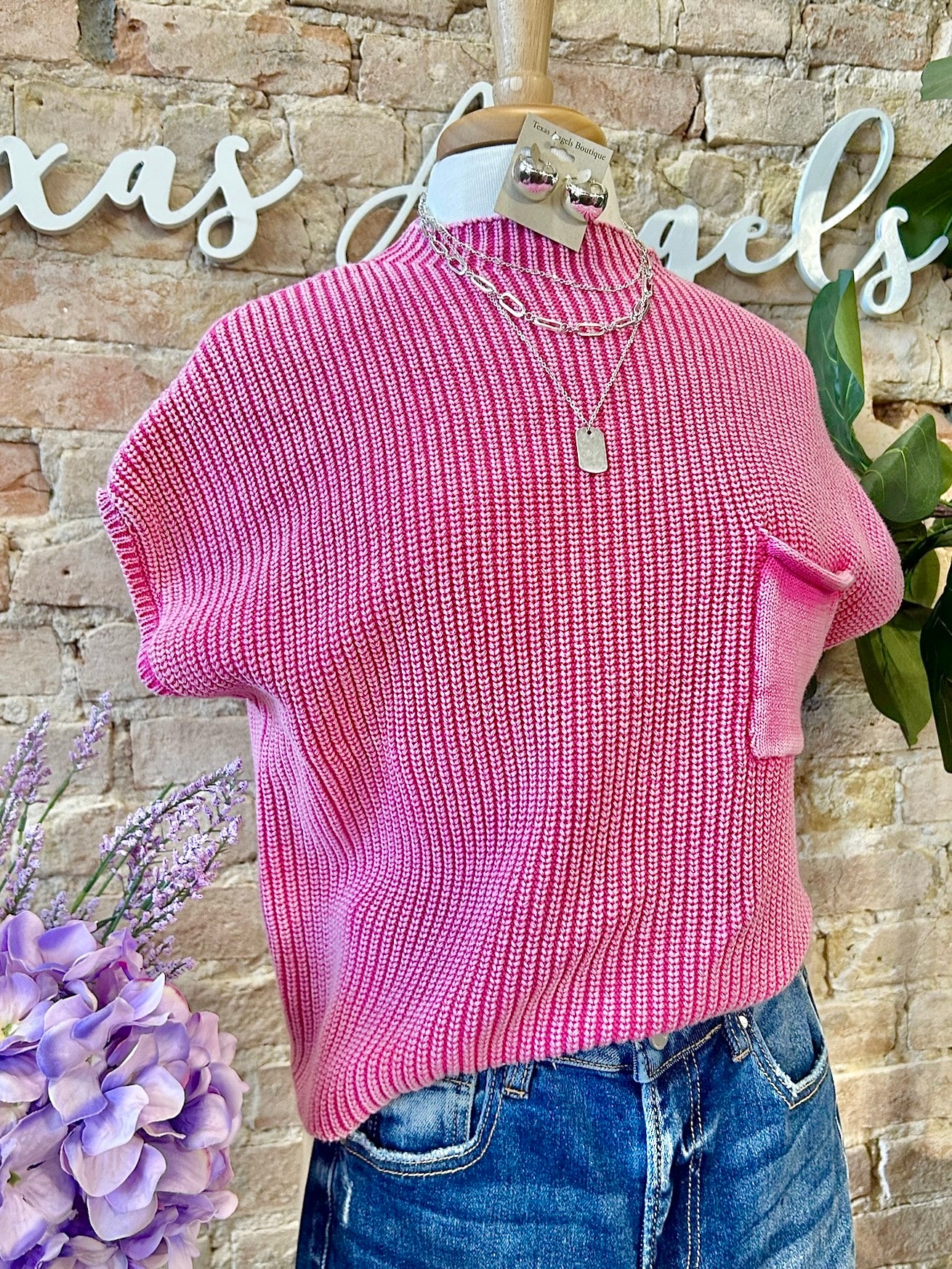 At The Top Of My List Pink Knit Top