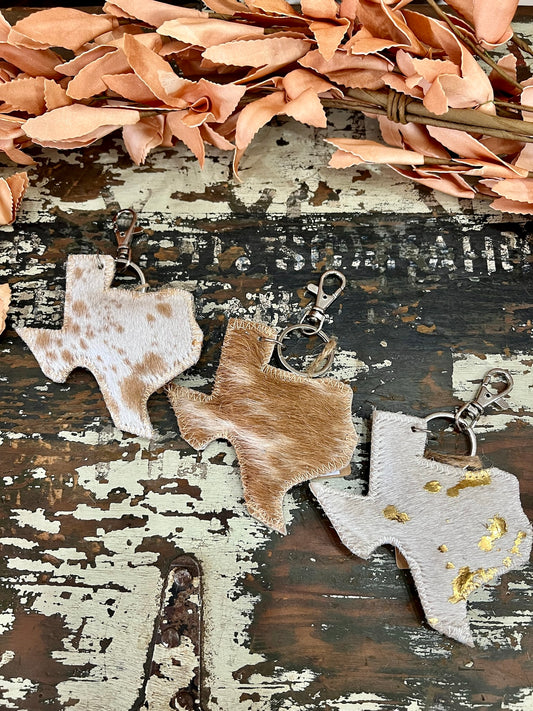 Texas Metallic Hide Key Chain