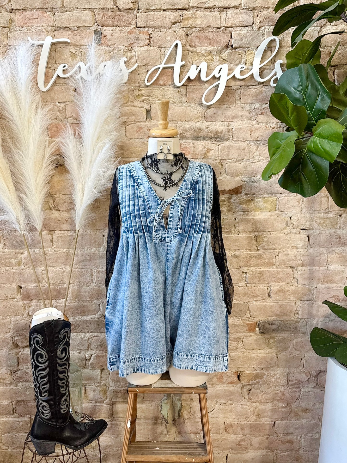 RESTOCK I Remember Everything Denim Romper