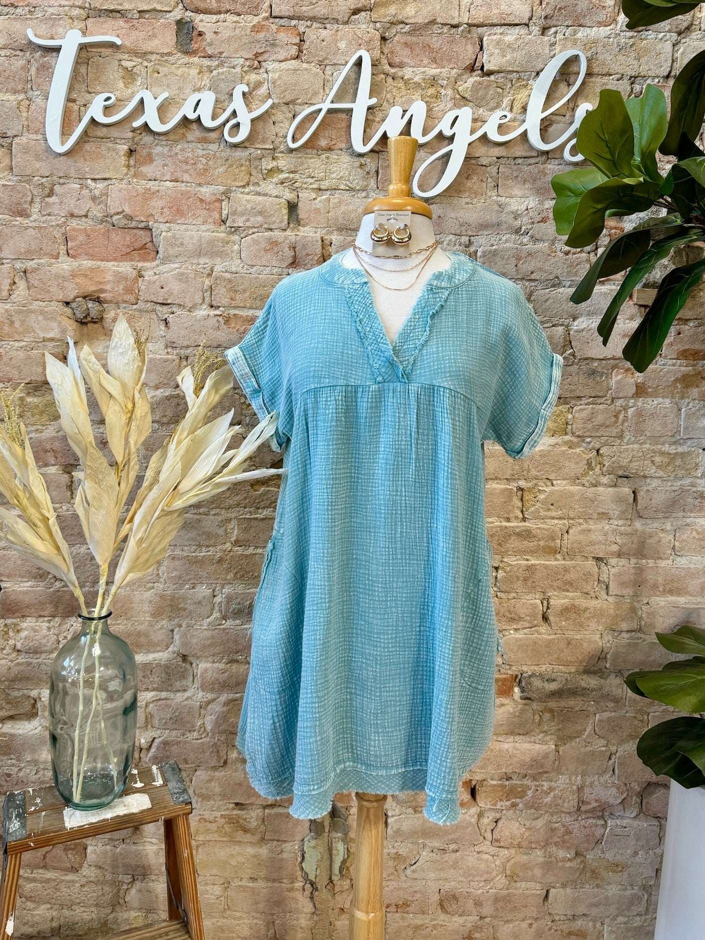 40% Off - Deep In The Heart Of Texas Teal Dress