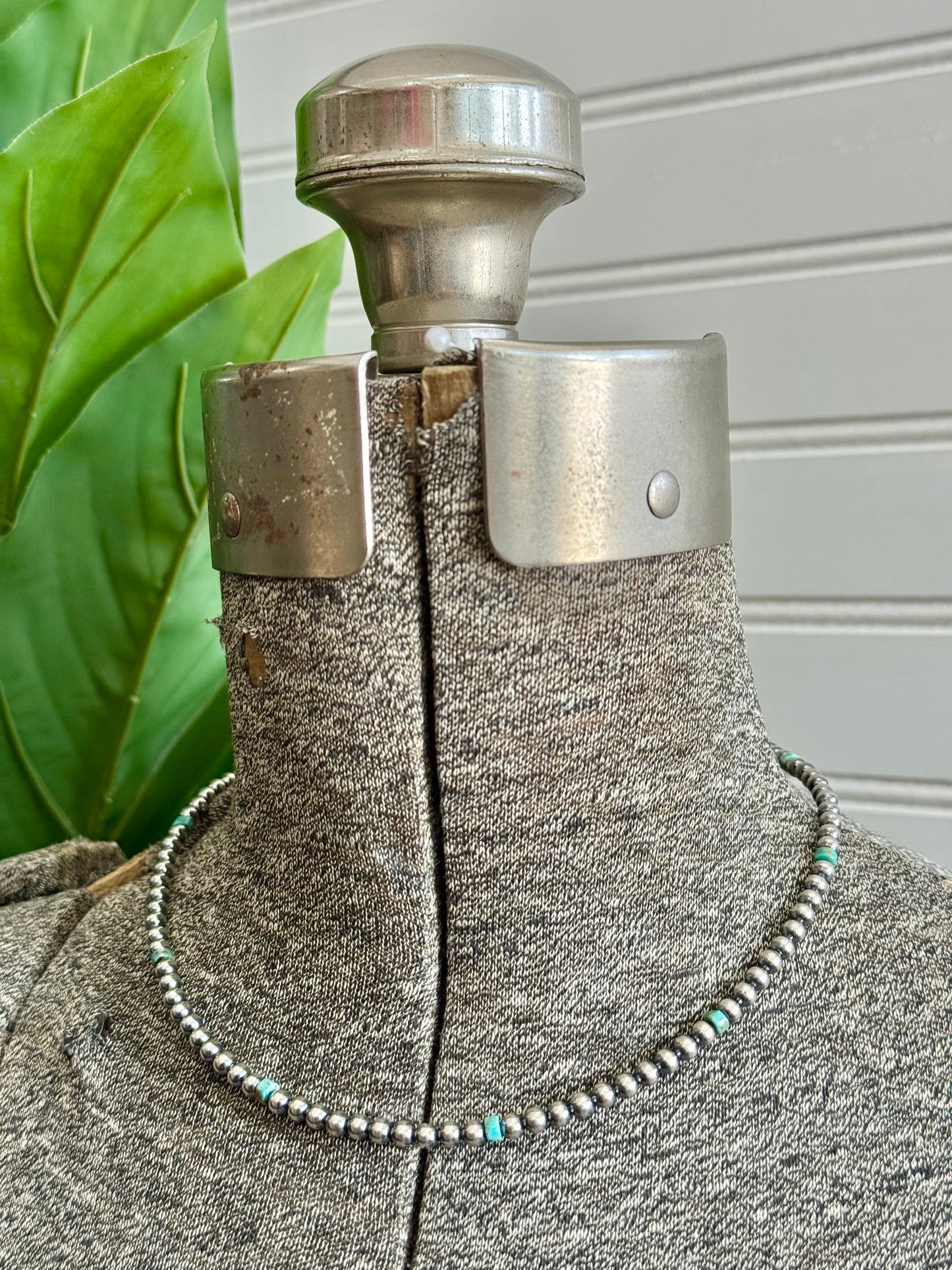 Sterling Silver Navajo Pearls & Kingman Turquoise Necklace