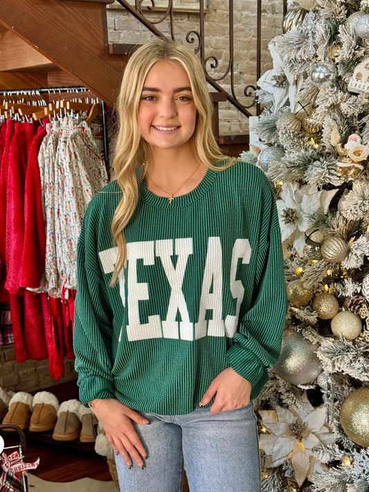 Hunter Green Texas Pullover