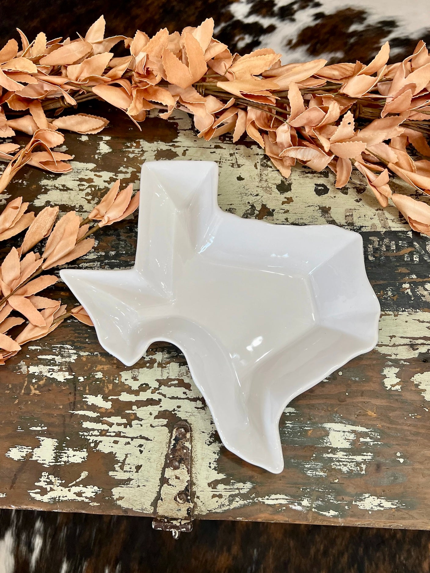 Medium White Texas Shaped Platter