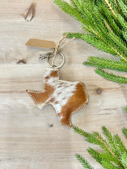 RESTOCK Texas Cowhide Hide Key Chain