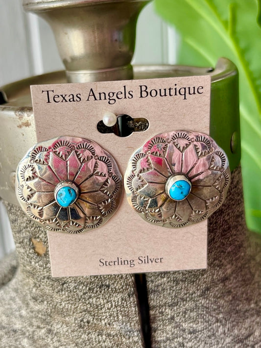 Sterling Silver Concho Studs