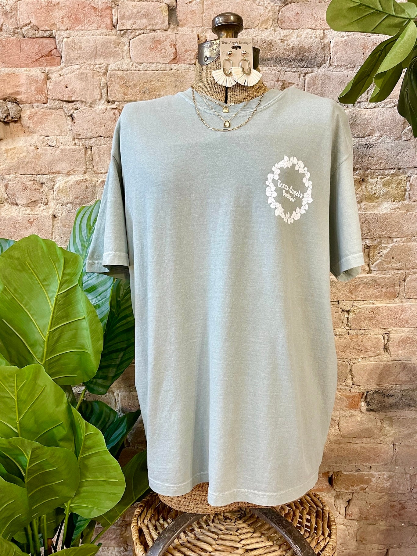 Texas Angels Boutique Graphic Tee - Sage