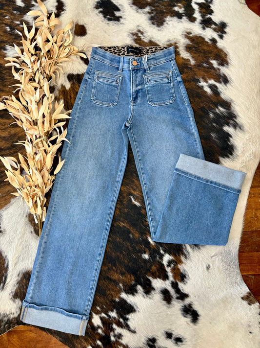 Way Back When Wide Leg Risen Jeans