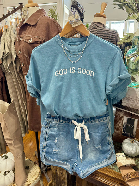 Blue God Is Good Graphic Tee