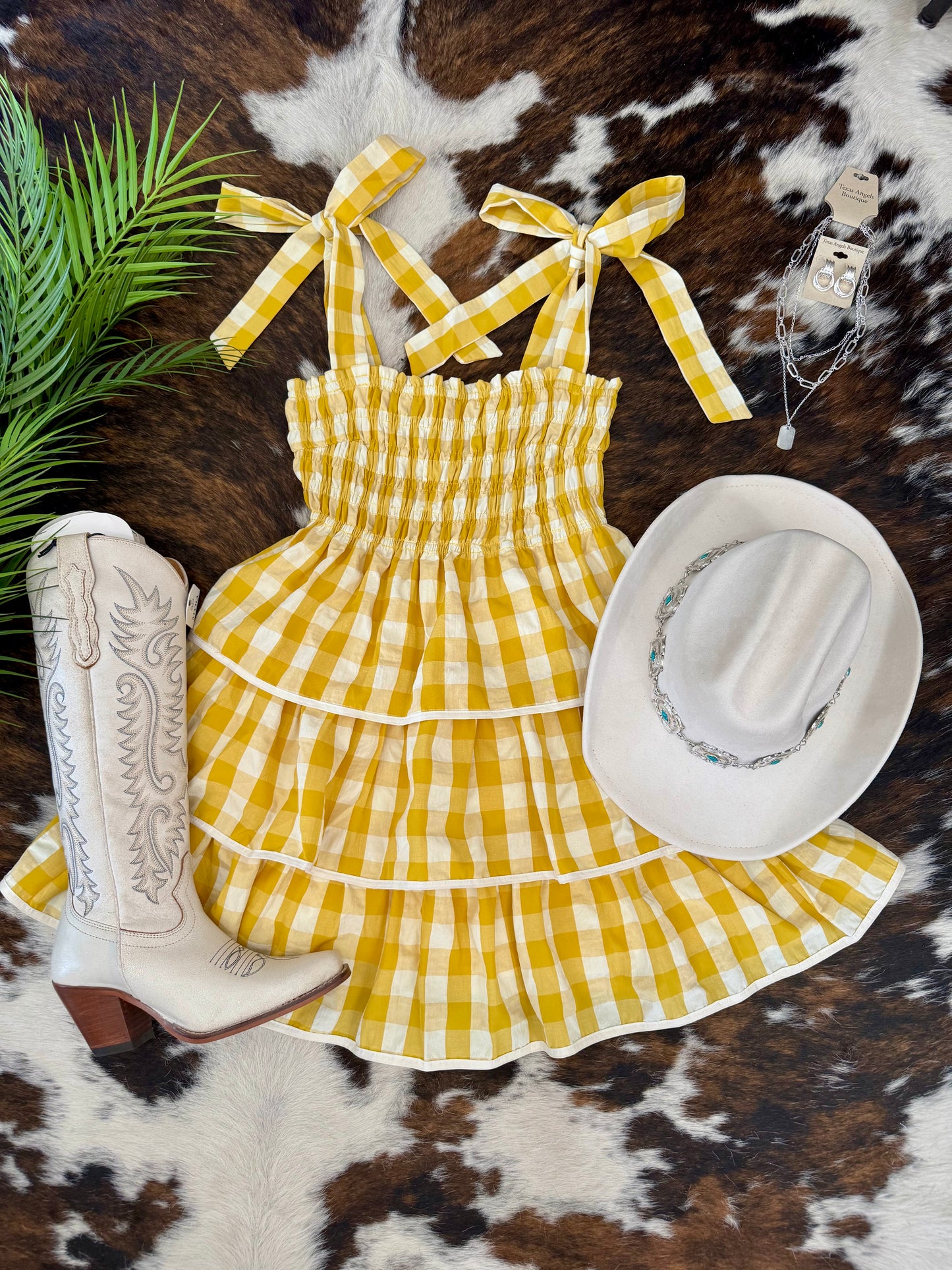 RESTOCK Let's Plan A Picnic Yellow Plaid Dress