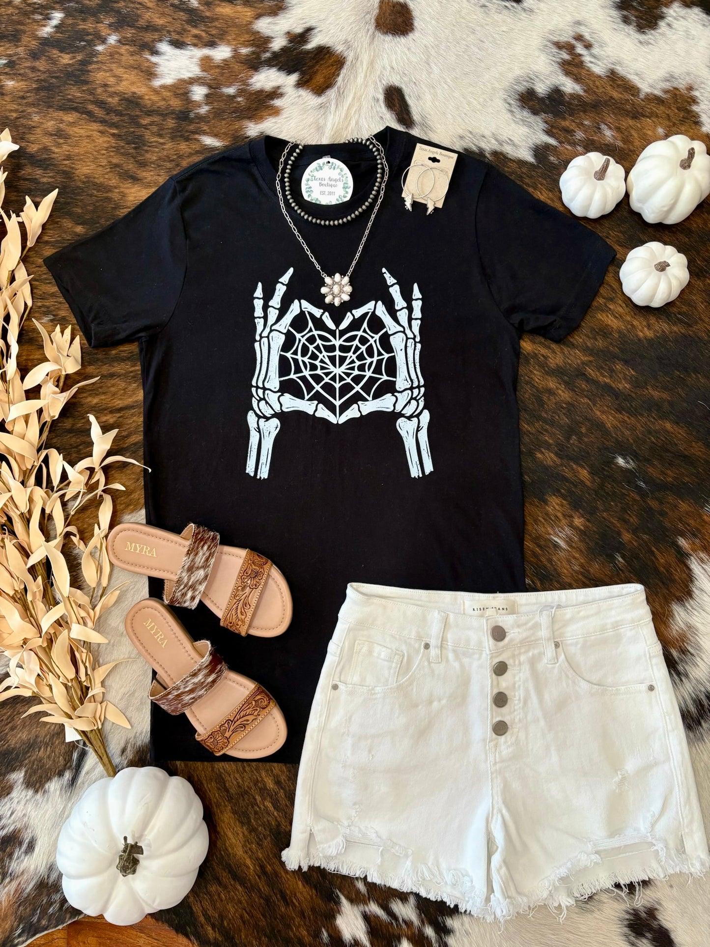 I Heart Halloween Black Graphic Tee