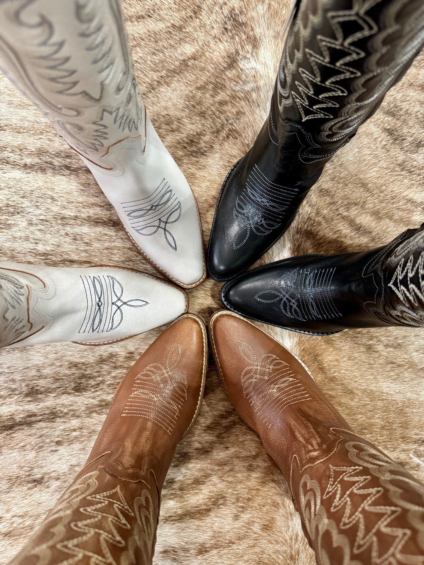 MYRA Brown Embroidered Leather Boots