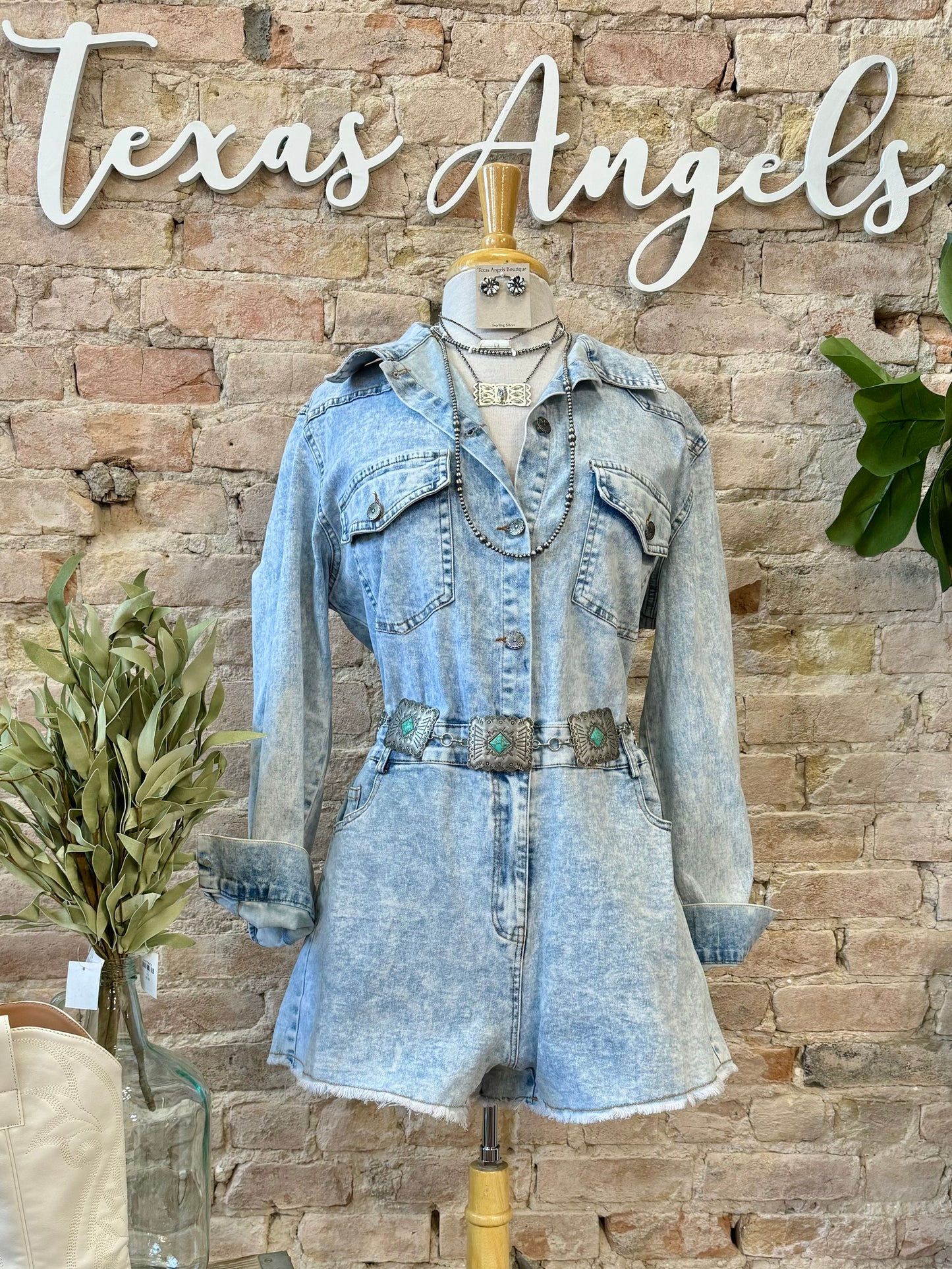 Slow Dance In The Dark Denim Romper